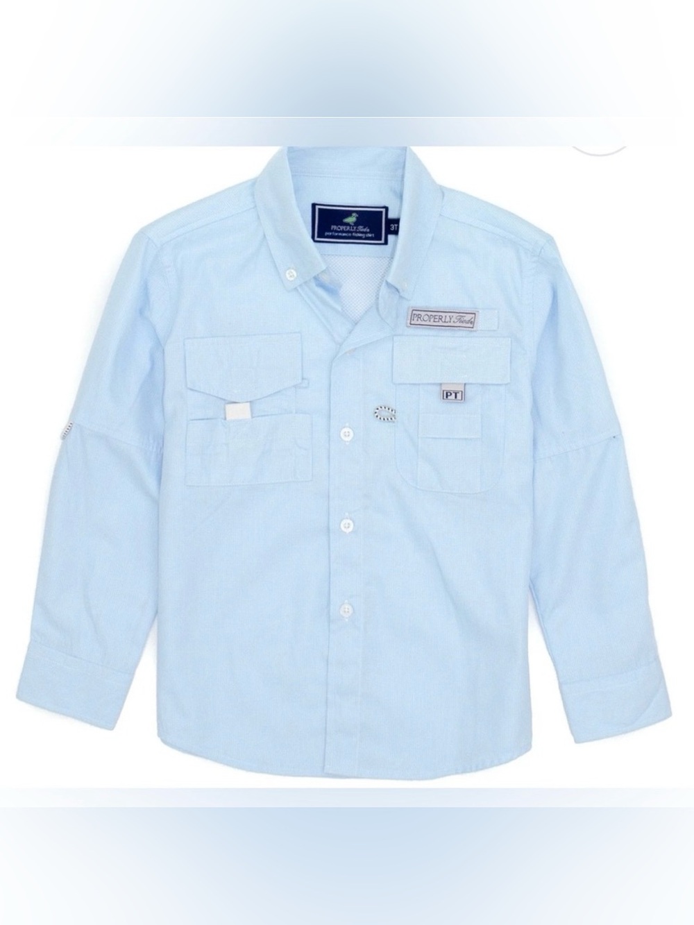 Properly Tied Boys Performance Fishing Shirt Aqua
